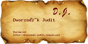 Dvorzsák Judit névjegykártya